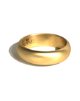 Tropaêz Classic Men's Band in 20k Gold, timeless unembellished design, 5mm wide.