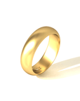 Tropaêz Classic Men's Band in 20k Gold, timeless unembellished design, 5mm wide--alternate angle view.