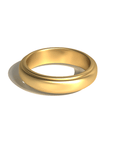 Volonté Wedding Band in 20k Gold by Tropaêz, featuring a doubled shank, 5mm wide--seen from the side.