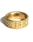 Palatine Ring in 20k Gold by Tropaêz, featuring a refined coronet motif, 9mm wide.