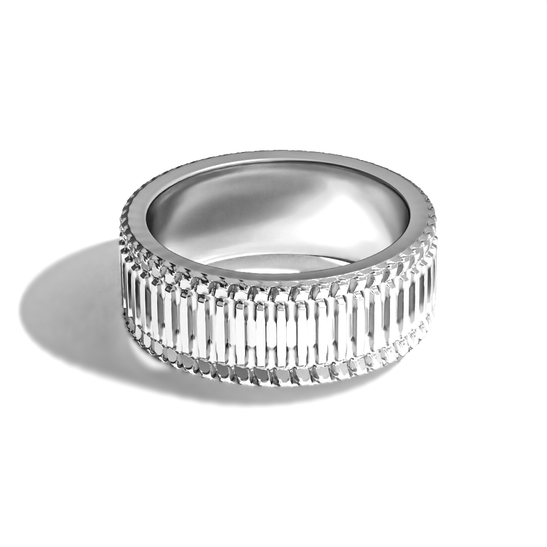 Reflector Ring in White Gold