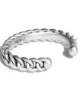 Cuban Twin-Link Cuff Bracelet in Sterling Silver by Tropaêz, sleek slip-on design, 12mm wide.