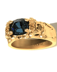 Manor House Ring in 20k Gold by Tropaêz, limited edition with vineyard motifs and London Blue Topaz.
